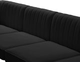 Alina Black Velvet Modular Sectional from Meridian - Luna Furniture