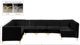 Alina Black Velvet Modular Sectional from Meridian - Luna Furniture