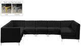 Alina Black Velvet Modular Sectional from Meridian - Luna Furniture