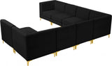 Alina Black Velvet Modular Sectional from Meridian - Luna Furniture