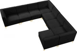 Alina Black Velvet Modular Sectional from Meridian - Luna Furniture