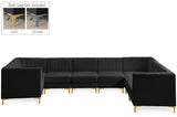 Alina Black Velvet Modular Sectional from Meridian - Luna Furniture