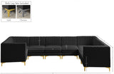 Alina Black Velvet Modular Sectional from Meridian - Luna Furniture