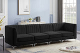 Alina Black Velvet Modular Sofa from Meridian - Luna Furniture