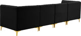 Alina Black Velvet Modular Sofa from Meridian - Luna Furniture