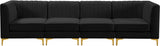 Alina Black Velvet Modular Sofa from Meridian - Luna Furniture