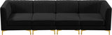 Alina Black Velvet Modular Sofa from Meridian - Luna Furniture