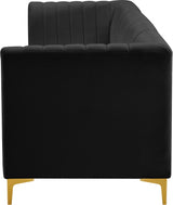 Alina Black Velvet Modular Sofa from Meridian - Luna Furniture