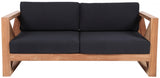 Anguilla Black Waterproof Fabric Outdoor Loveseat from Meridian - Luna Furniture