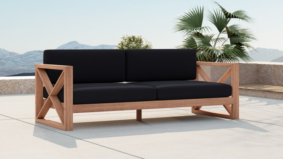 Anguilla Black Waterproof Fabric Outdoor Sofa from Meridian - Luna Furniture