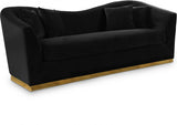 Arabella Black Velvet Sofa from Meridian - Luna Furniture