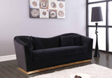 Arabella Black Velvet Sofa from Meridian - Luna Furniture