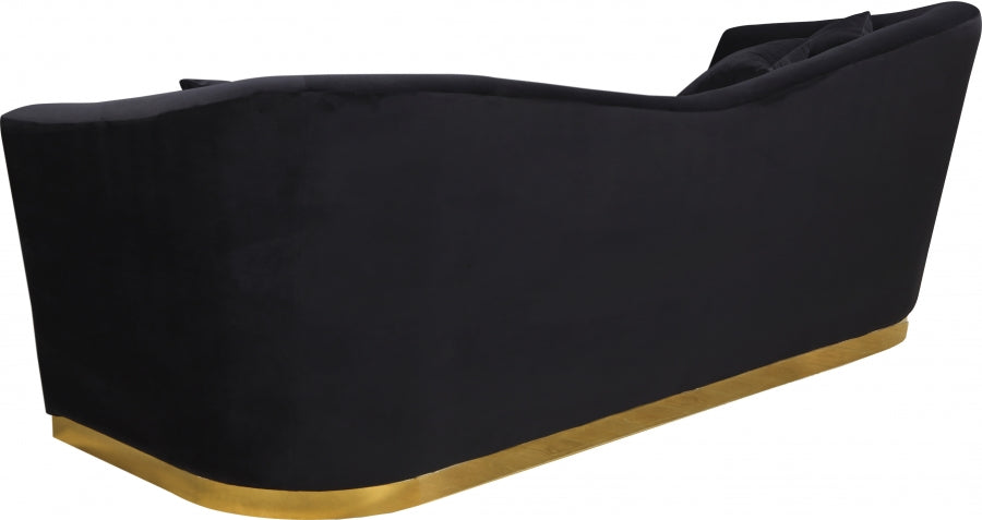 Arabella Black Velvet Sofa from Meridian - Luna Furniture