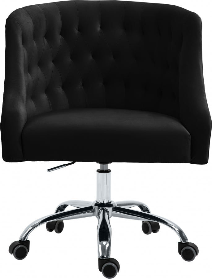 Arden Black Velvet Office Chair from Meridian - Luna Furniture