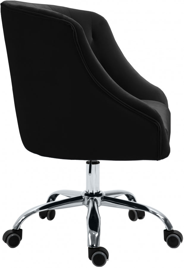 Arden Black Velvet Office Chair from Meridian - Luna Furniture