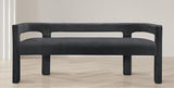 Athena Black Boucle Fabric Bench from Meridian - Luna Furniture