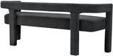 Athena Black Boucle Fabric Bench from Meridian - Luna Furniture