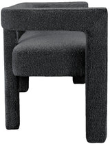 Athena Black Boucle Fabric Bench from Meridian - Luna Furniture