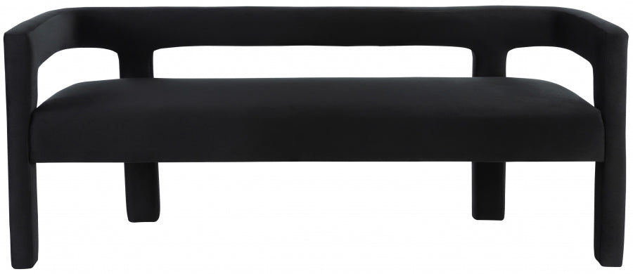 Athena Black Velvet Bench from Meridian - Luna Furniture