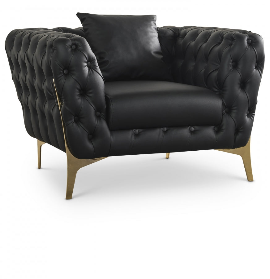 Aurora Black Faux Leather Chair from Meridian - Luna Furniture