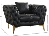 Aurora Black Faux Leather Chair from Meridian - Luna Furniture