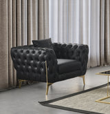 Aurora Black Faux Leather Chair from Meridian - Luna Furniture