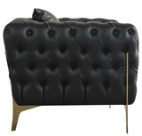 Aurora Black Faux Leather Chair from Meridian - Luna Furniture