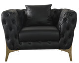 Aurora Black Faux Leather Chair from Meridian - Luna Furniture