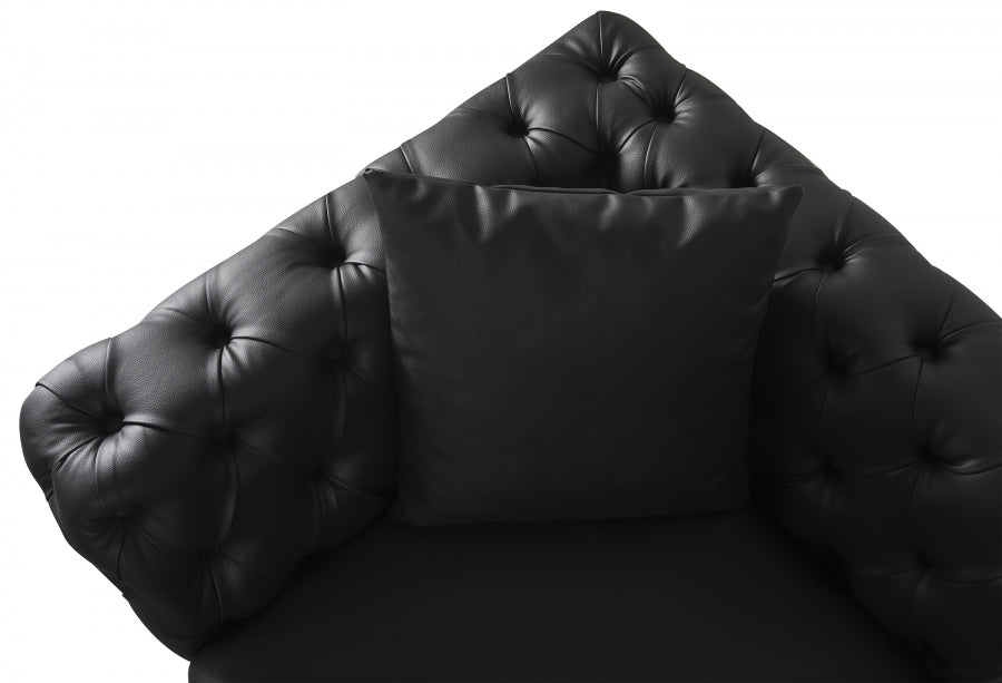 Aurora Black Faux Leather Chair from Meridian - Luna Furniture