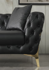 Aurora Black Faux Leather Chair from Meridian - Luna Furniture