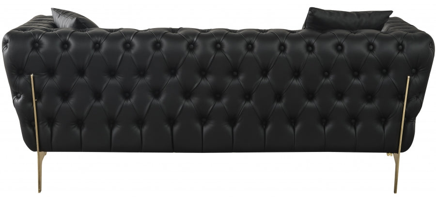 Aurora Black Faux Leather Loveseat from Meridian - Luna Furniture