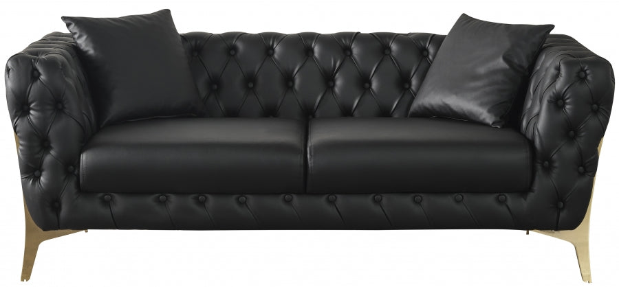 Aurora Black Faux Leather Loveseat from Meridian - Luna Furniture