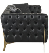 Aurora Black Faux Leather Loveseat from Meridian - Luna Furniture