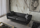 Aurora Black Faux Leather Loveseat from Meridian - Luna Furniture