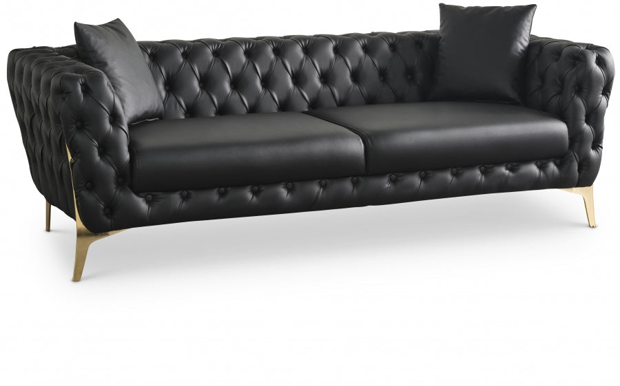 Aurora Black Faux Leather Sofa from Meridian - Luna Furniture