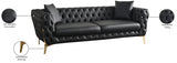 Aurora Black Faux Leather Sofa from Meridian - Luna Furniture