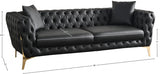 Aurora Black Faux Leather Sofa from Meridian - Luna Furniture