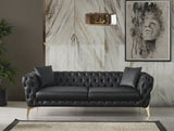 Aurora Black Faux Leather Sofa from Meridian - Luna Furniture