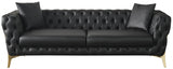 Aurora Black Faux Leather Sofa from Meridian - Luna Furniture