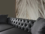 Aurora Black Faux Leather Sofa from Meridian - Luna Furniture