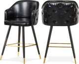 Barbosa Black Faux Leather Bar | Counter Stool, Set of 2 from Meridian - Luna Furniture