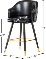 Barbosa Black Faux Leather Bar | Counter Stool, Set of 2 from Meridian - Luna Furniture