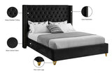 Barolo Black Velvet Full Bed from Meridian - Luna Furniture