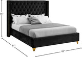 Barolo Black Velvet Full Bed from Meridian - Luna Furniture