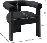 Barrel Black Boucle Fabric Dining Chair from Meridian - Luna Furniture