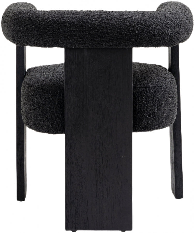 Barrel Black Boucle Fabric Dining Chair from Meridian - Luna Furniture