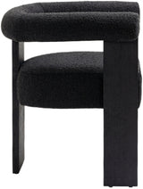 Barrel Black Boucle Fabric Dining Chair from Meridian - Luna Furniture