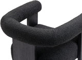 Barrel Black Boucle Fabric Dining Chair from Meridian - Luna Furniture