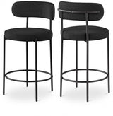 Black Beacon Boucle Fabric Bar / Counter Stools, Set of 2 from Meridian - Luna Furniture