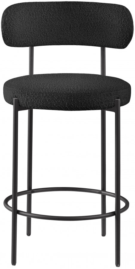 Black Beacon Boucle Fabric Bar / Counter Stools, Set of 2 from Meridian - Luna Furniture